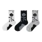 A Set of 3 Pack (Cuffed Crew Black/White/Gray)