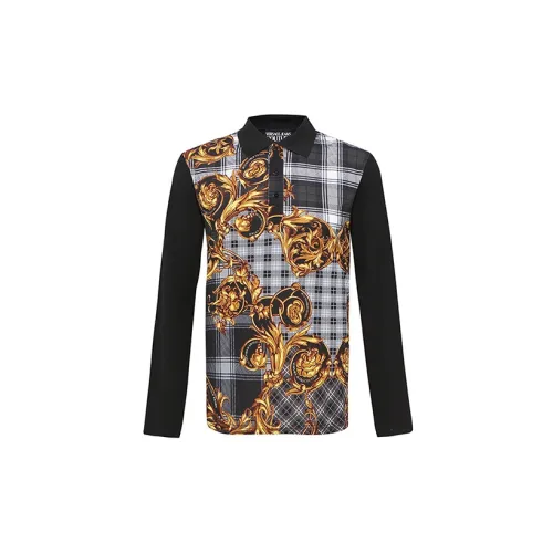 VERSACE JEANS COUTURE FW21 Baroque Polo Shirt Black Men’s 
