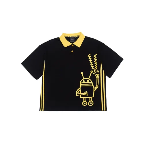 Keith Haring X Fun Polo Shirts Unisex Black