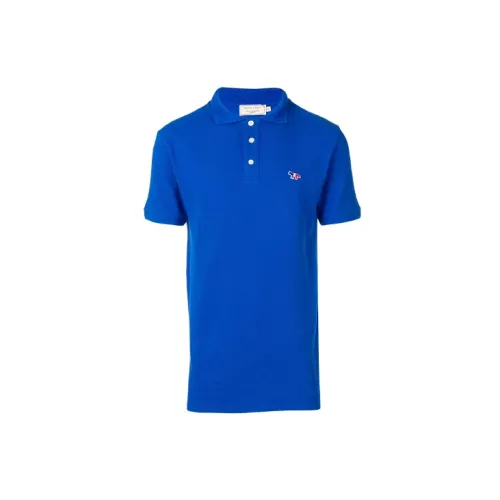 Maison Kitsune Polo Shirts Men Blue