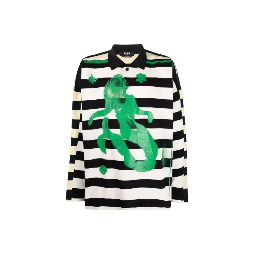 MSGM Polo Shirts Men Black/White