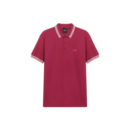 HUGO BOSS Polo Shirts Men Burgundy