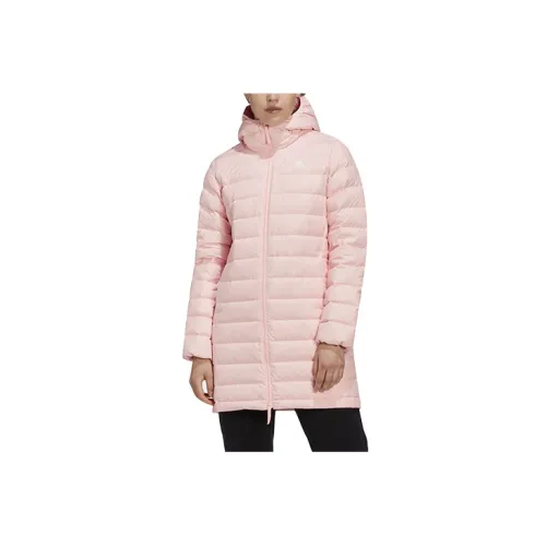 adidas Wmns Long Hooded Down Jacket Pink