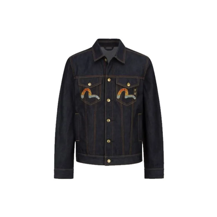 EVISU Denim Jackets Men Denim Blue-1