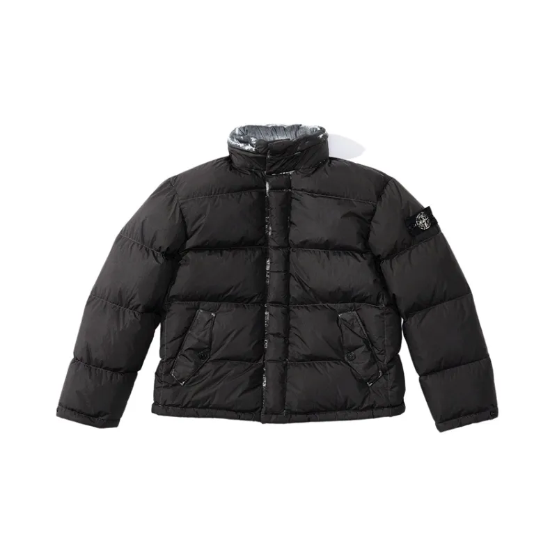 Supreme X Stone Island Painted Camo Crinkle Down Jacket-3