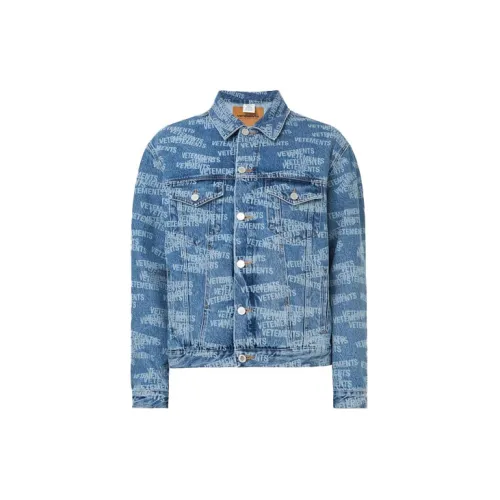 Vetements Denim Jackets Men Light Blue