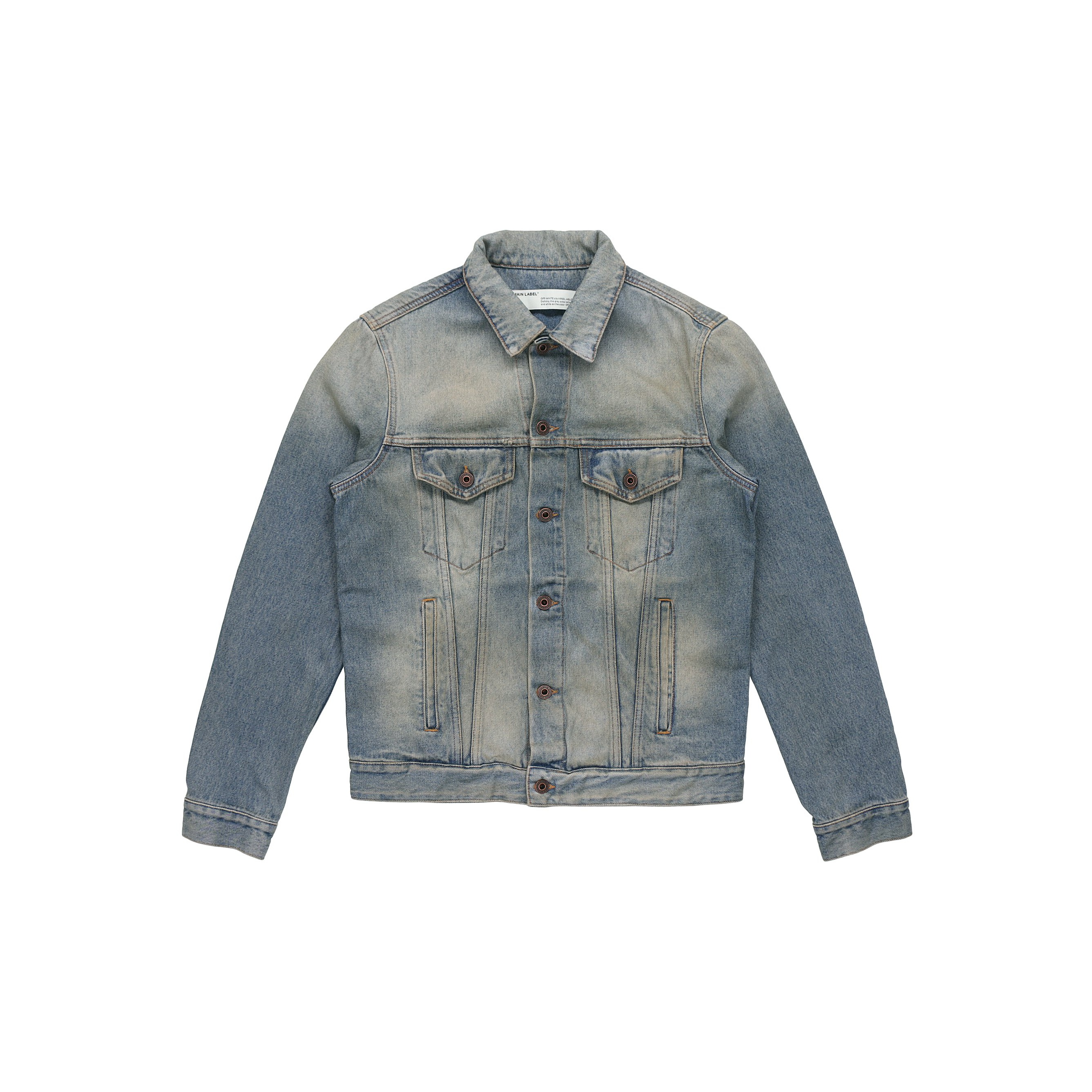 ジャケット Off-White SS23 Printed denim jacket (OWYE027S23DEN003 4000) Off White Men's Denim Jacket Back Flower OWYE023S21DEN003