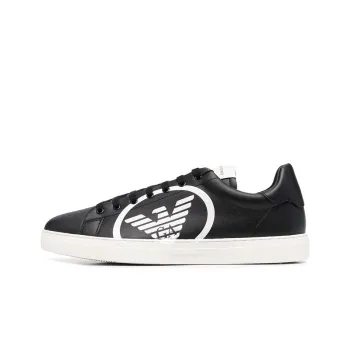 EMPORIO ARMANI Low Top Stylish Skateboarding Shoes Men's Black