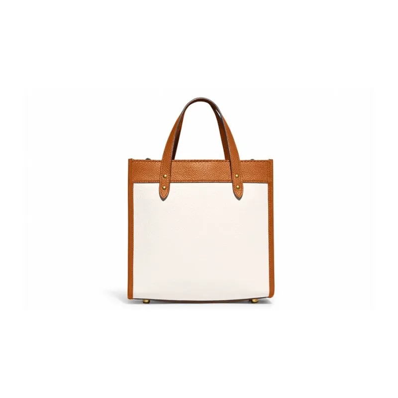 COACH Field Cowhide Leather Tote Bag Crossbody Bag Shopping Bag Regular Women's Ecru/Khaki-3
