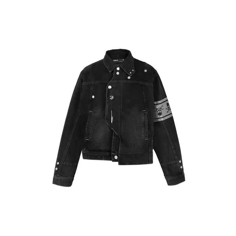 C2H4 Mmj Loose Fit Denim Jacket Unisex Black-1