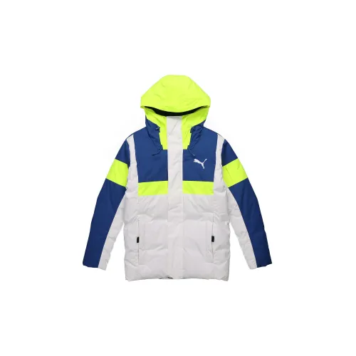 PUMA Down Jackets Men White Glacier Blue