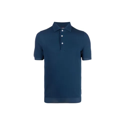 LARDINI Polo Shirts Men Navy Blue