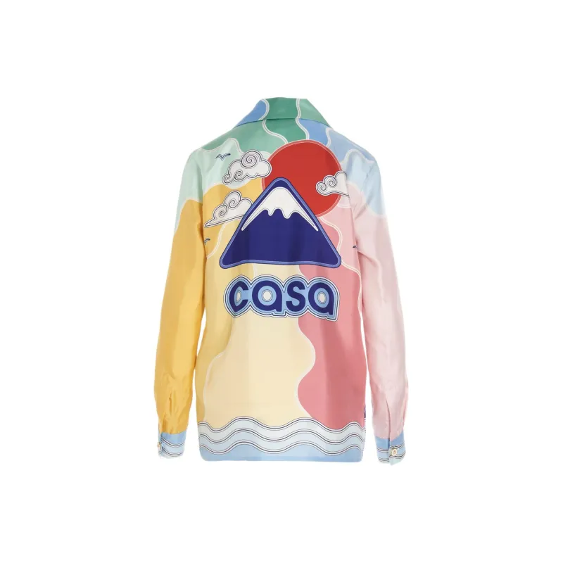 CASABLANCA Long Sleeve Cuban Collar Shirt 'Soleil'-1
