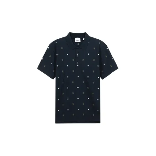 Burberry Polo Shirts Men Marine Blue