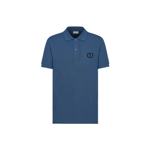 DIOR Quarterly New Products Polo Shirts Men Blue