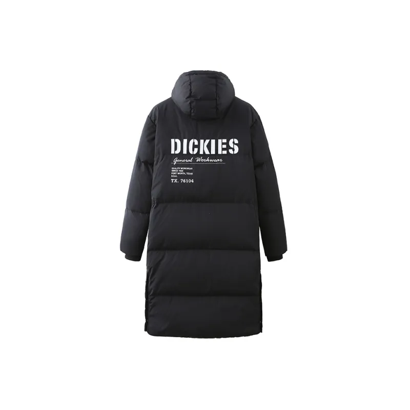 Dickies Letter Hooded Long Down Jacket Men's Black-1