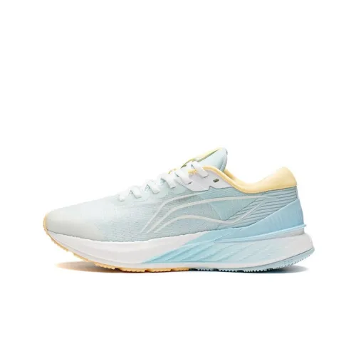 LINING YueYing 2.0 Running Shoes Women's Low-Top Off White/Fluorescent Milk Yellow/Blue