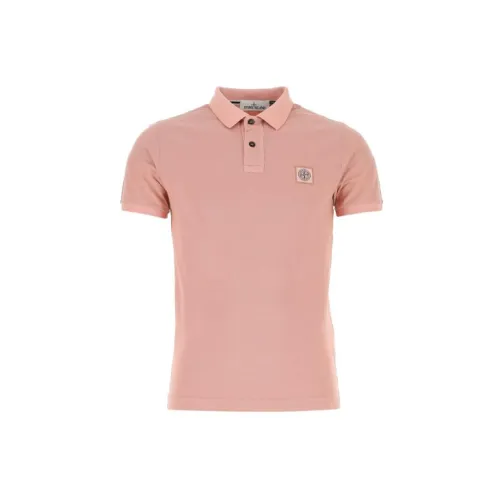 STONE ISLAND Polo Shirts Men Pink