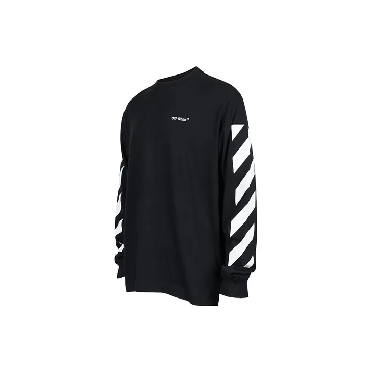 OFF WHITE Diagonal Helvetica Long Sleeve T Shirt-2