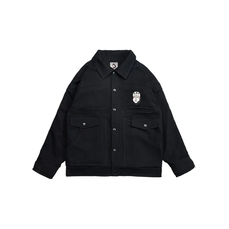 WOOKONG Loose Fit Denim Jacket Men's-1