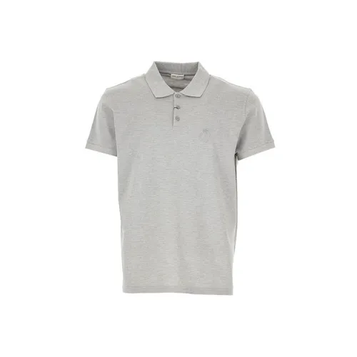 SAINT LAURENT Polo Shirts Men Gray