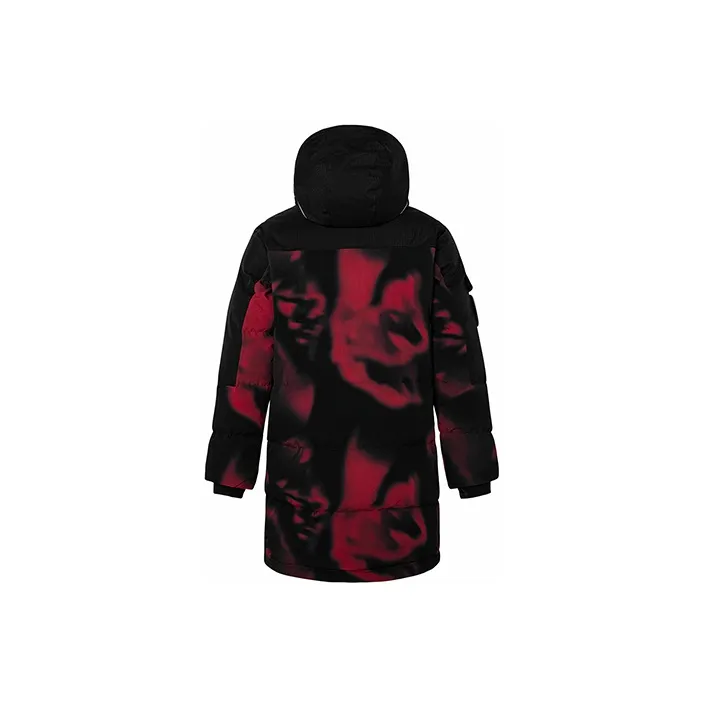 Kappa Colorblock Letter Hooded Mid Length Down Jacket Unisex-5
