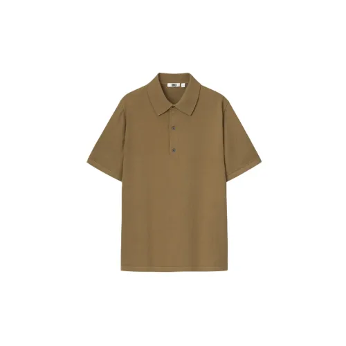 UNIQLO Polo Shirts Men Brown Black