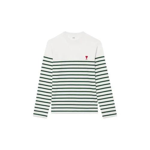 AMIPARIS T-Shirts Men Green/White Stripes