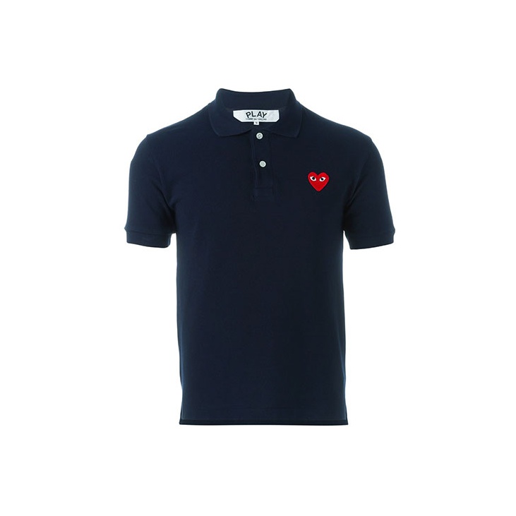 CDG Play Polo Shirts Men Blue M Cheap Rcj Jordan Outlet