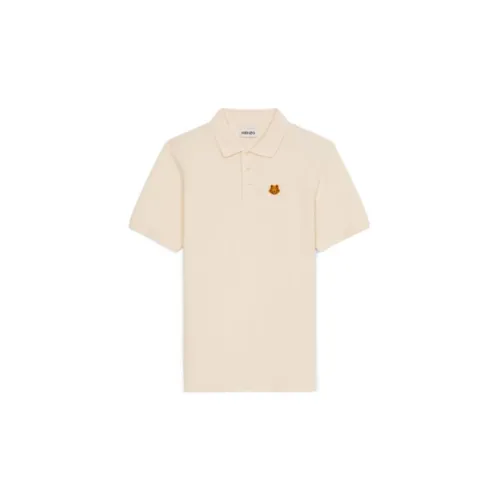 KENZO Classic Tiger Head Polo Shirts Men Beige