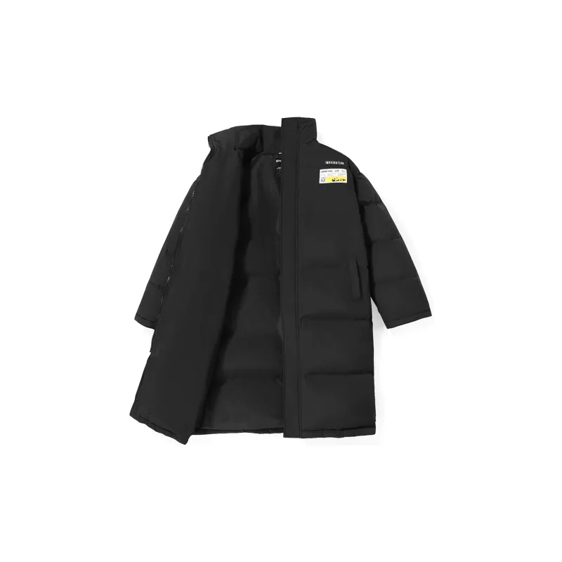 GENANX Letter Stand Collar Without Hood Loose Fit Down Jacket Unisex-2