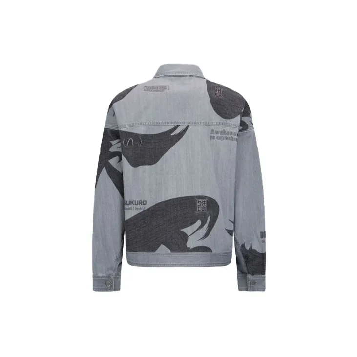 EVISU Denim Jackets Men Gray-1