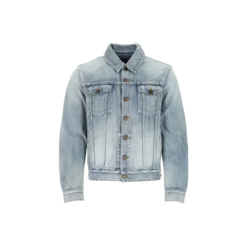 SAINT LAURENT Denim Jackets Men Blue