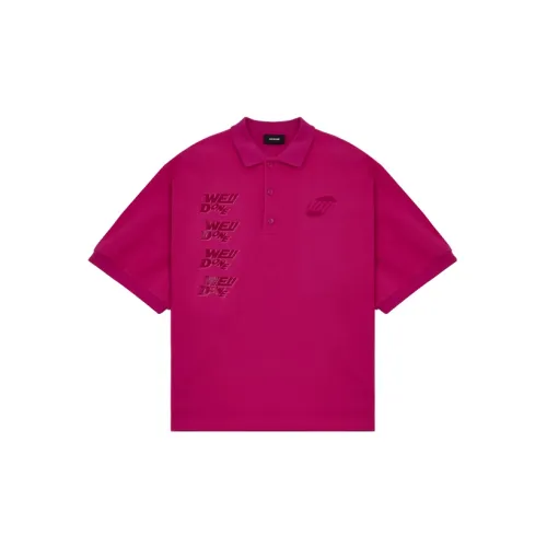 WE11DONE Polo Shirts Unisex Hot Pink