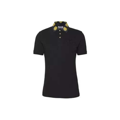 VERSACE JEANS COUTURE Polo Shirts Men Black