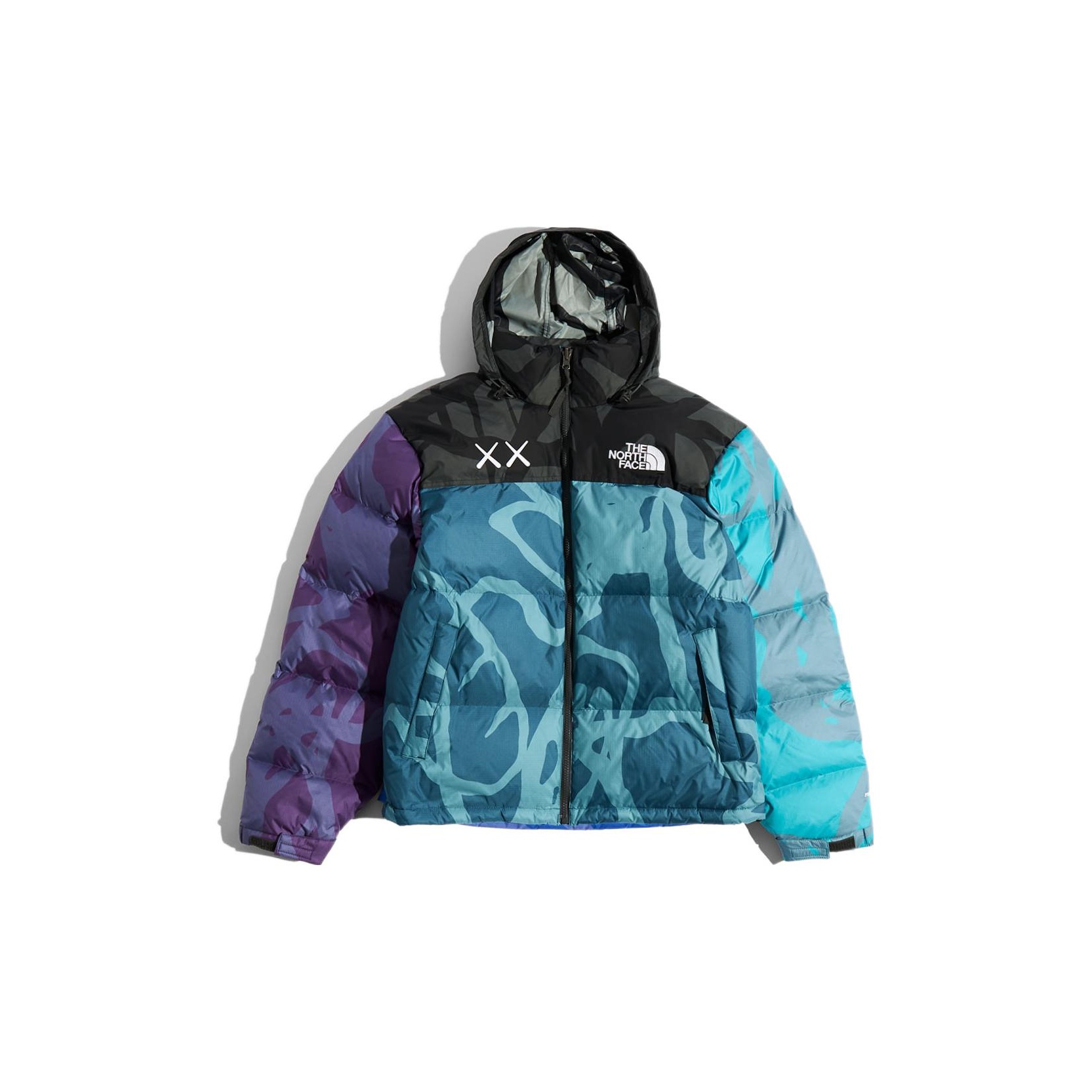 North face nuptse multicolor best sale