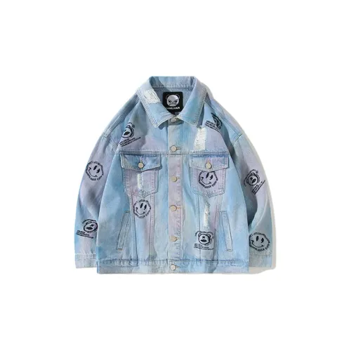 LAMLICKA Denim Jackets Unisex Blue