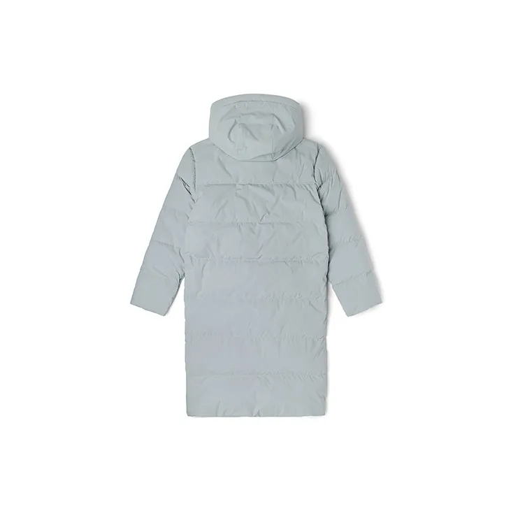 Kappa Solid Color Hooded Long Down Jacket Men's-1