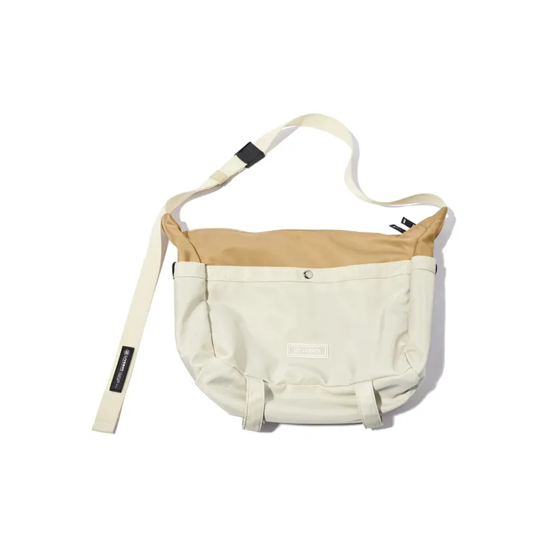 LIVEBOX EN DIRECT Nylon Commute Bag, Crossbody Bag Men's Khaki/White-1
