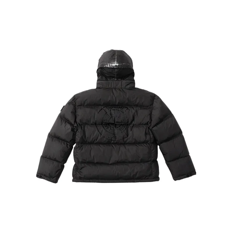 Supreme X Stone Island Painted Camo Crinkle Down Jacket-1