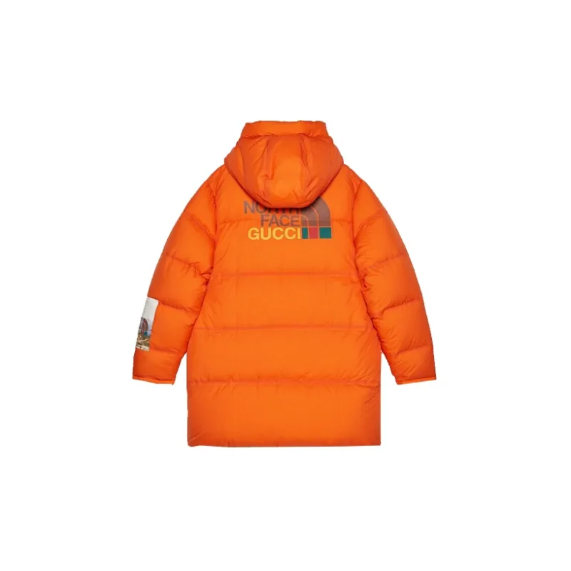 The North Face X GUCCI Down Jacket Men Orange POIZON