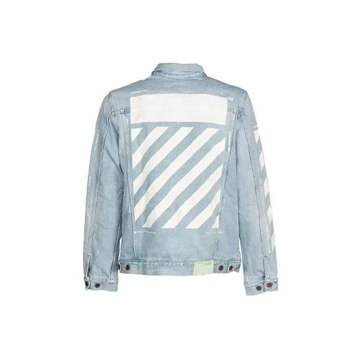 OFF WHITE Denim Jacket Regular Fit Men's Blue-1