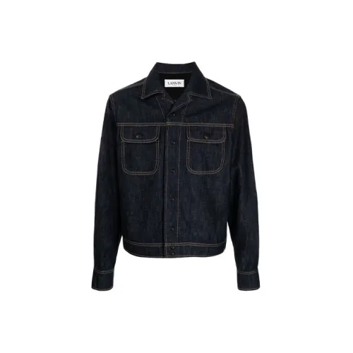 Lanvin Denim Jackets Men Blue