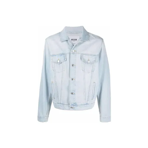 MSGM Denim Jackets Men Blue