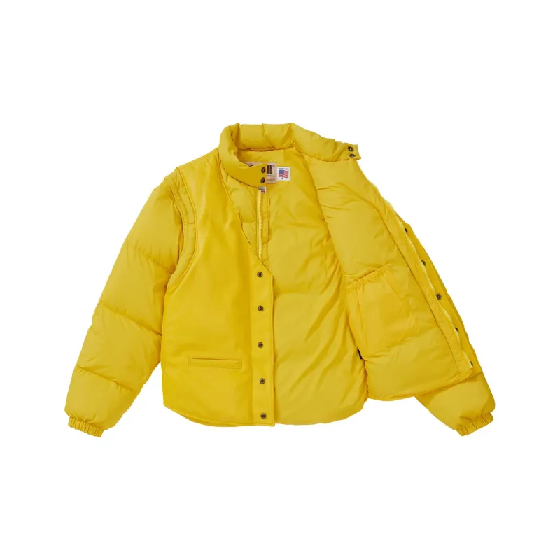 Supreme Schott Down Leather Vest Puffy Jacket-1