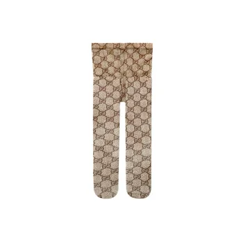 GUCCI Gg Tulle Pattern Tights 'Beige/Ebony'