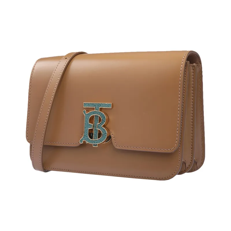 Burberry Leather Small Square Bag Shoulder Bag Crossbody Bag Women's Brown-1