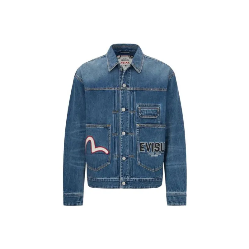 EVISU Denim Jackets Men Denim Blue-1