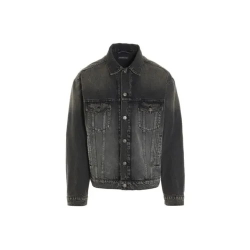 Balenciaga Denim Jackets Men Black