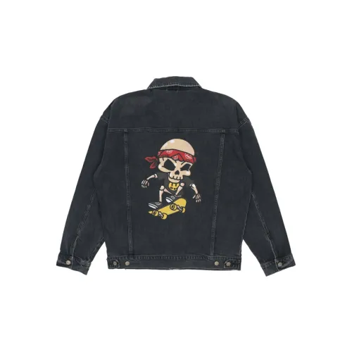 Drew House Letter Logo Series Denim Jackets Unisex Black